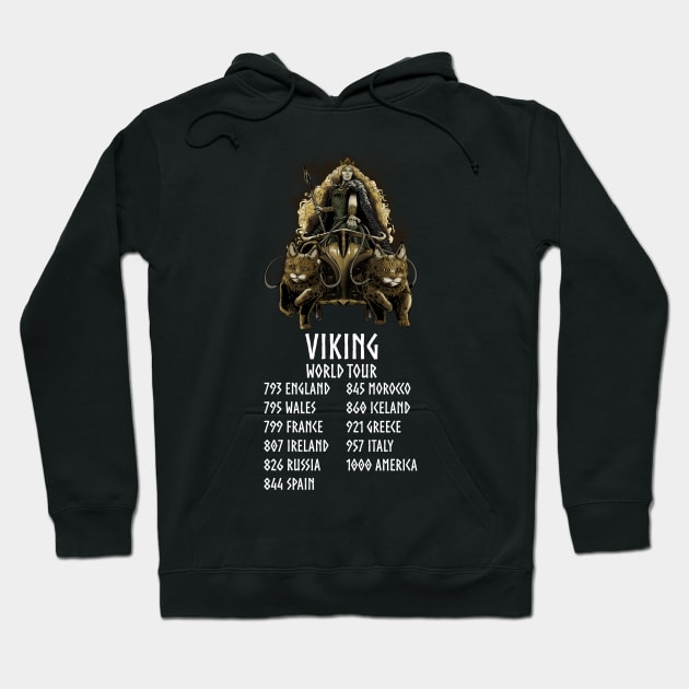 Pagan Norse Mythology - Goddess Freya - Viking World Tour Hoodie by Styr Designs